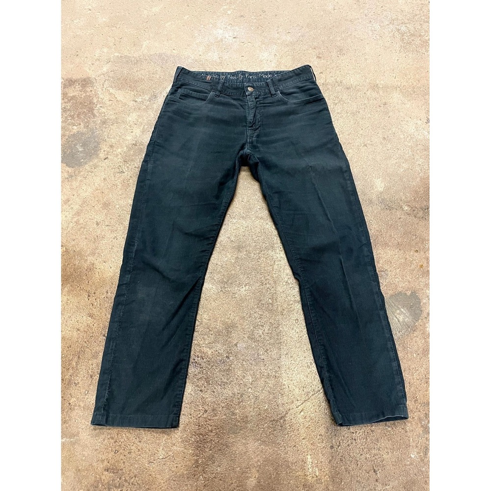 Nobilis by Notify Paris Straight Pants Womens 30 Green Corduroy Cotton Stretch